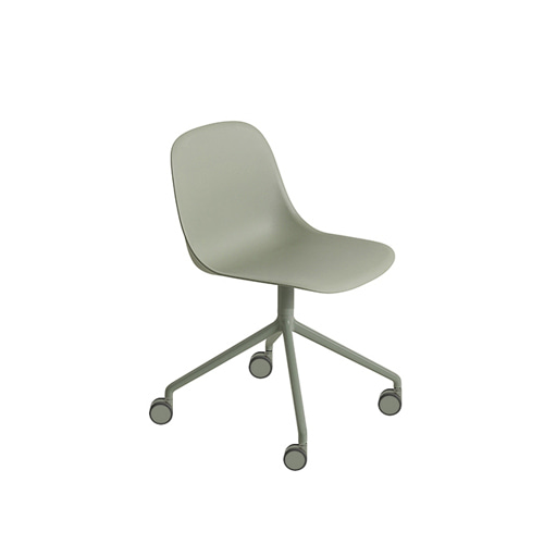무토 화이버 사이드 체어 Fiber Side Chair Swivel Base W.Castors Dusty Green/Dusty Green