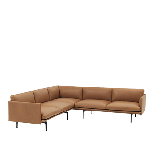 무토 아웃라인 소파 Outline Sofa Corner Refine Leather Cognac