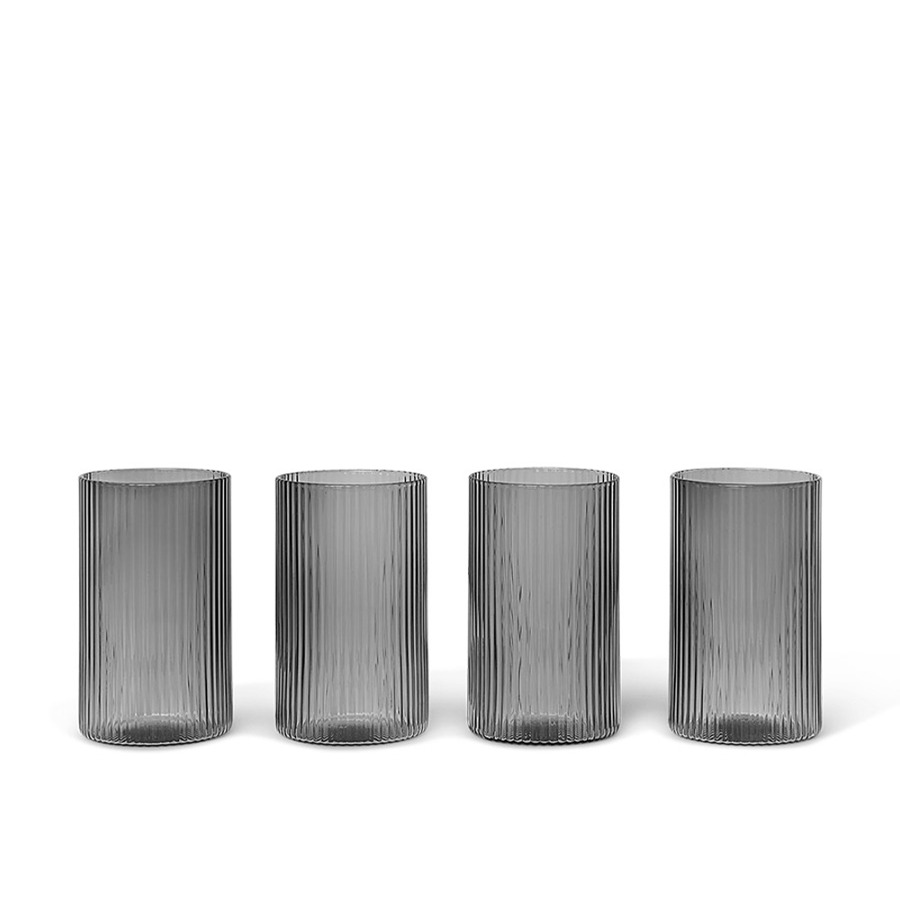 펌리빙 리플 베린 Ripple Verrines - Set of 4 Smoked Grey