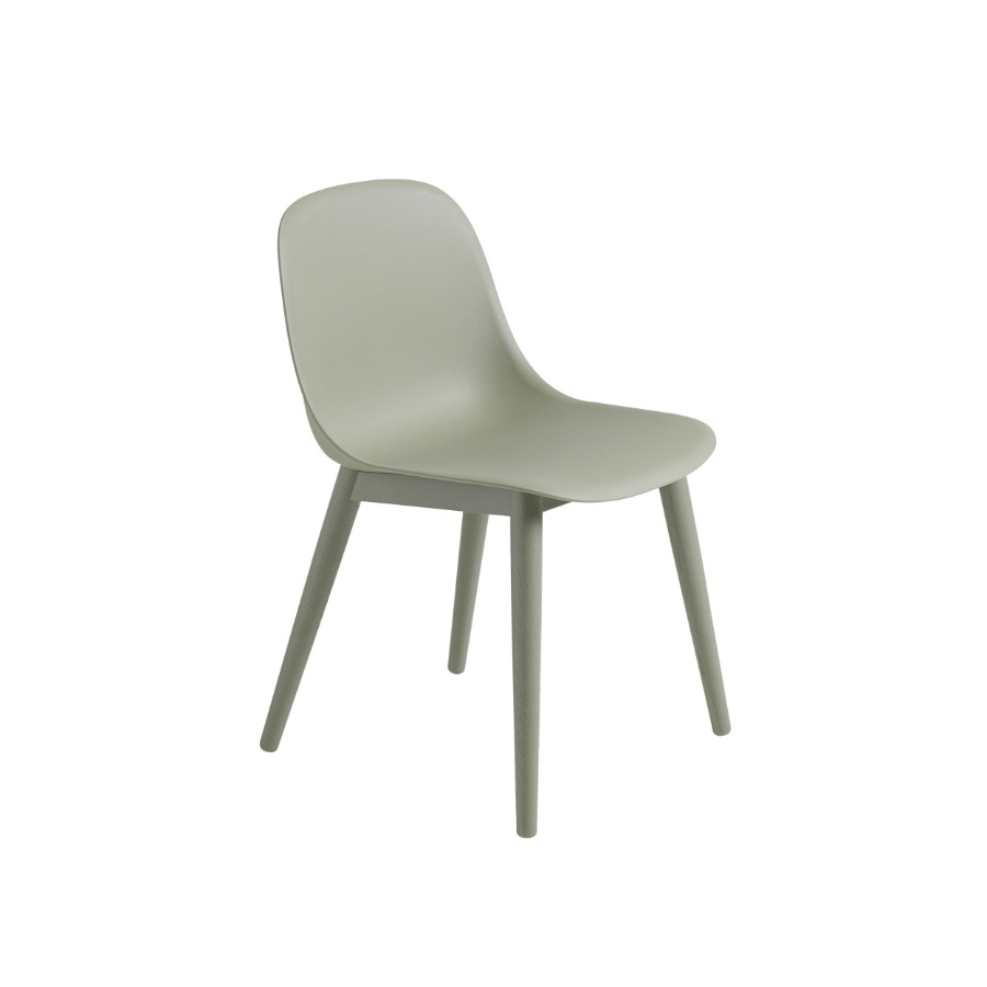 무토 화이버 사이드 체어 Fiber Side Chair Wood Base Dusty Green/Dusty Green