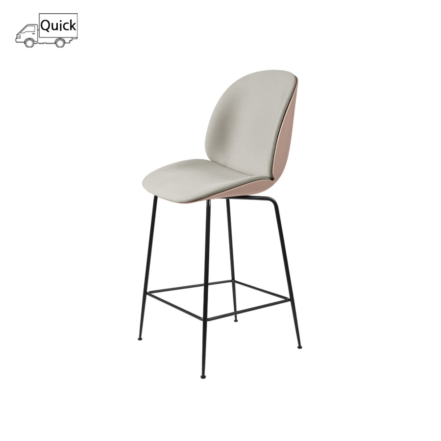 구비 비틀 카운터 체어Beetle Counter Chair Front Upholstered Black, Pink Shell/Waterborn0123
