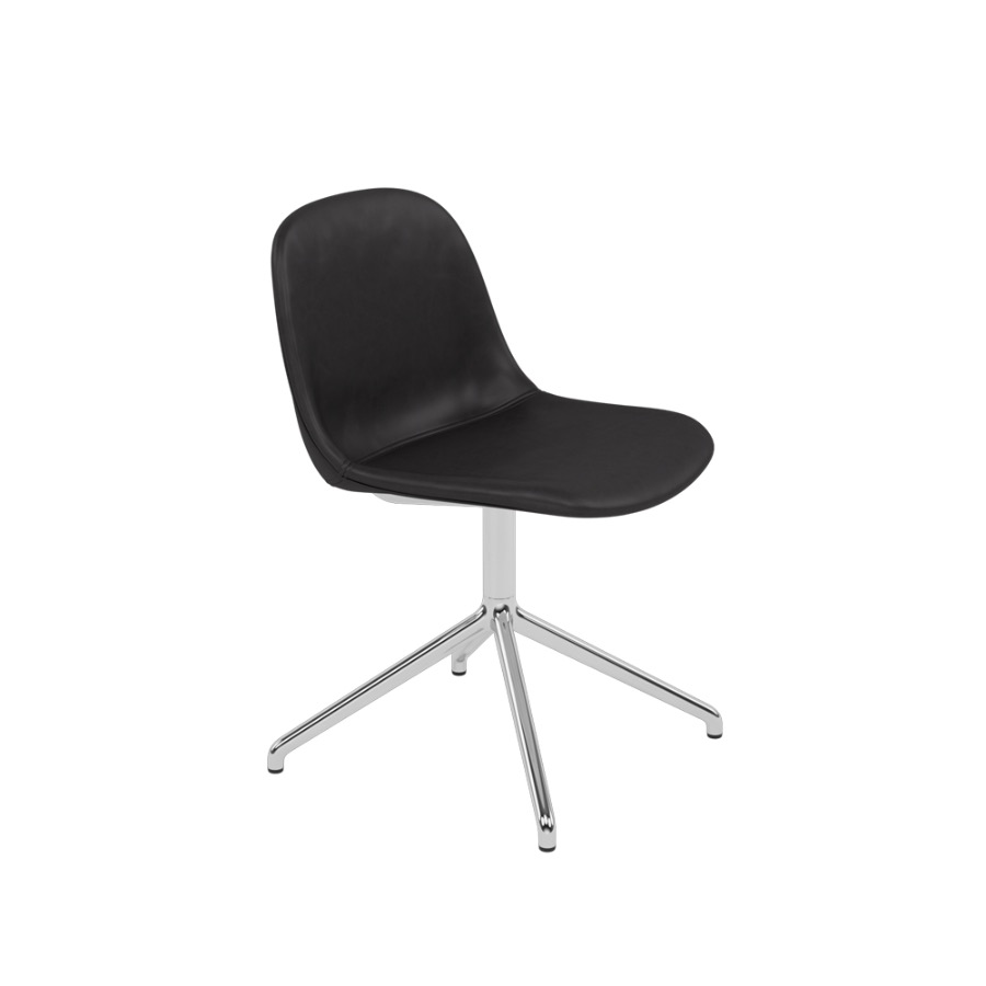 무토 화이버 사이드 체어 스위블 Fiber Side Chair Swivel Aluminum/Refine Leather Black