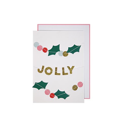 Holly Jolly Christmas Garland Card
