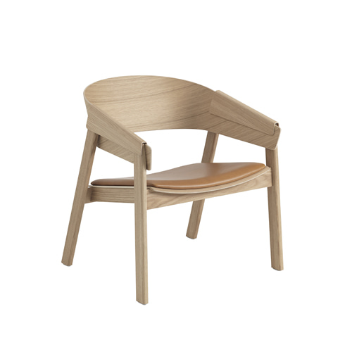 무토 커버 라운지 체어 Cover Lounge Chair, Seat Upholstered Cognac / Oak