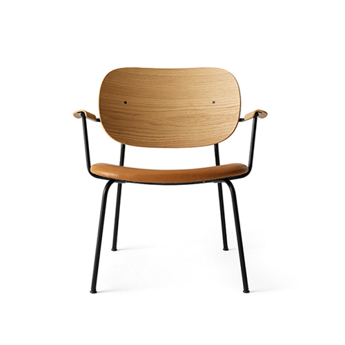 메누 코 라운지 체어Co Lounge Chair, Seat Upholstered Black Steel / Natural Oak / Dakar 0250