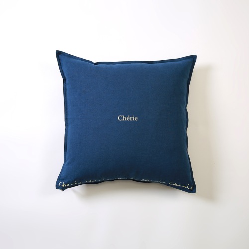 Relaxed Cotton-Linen Cushion Cover Marine