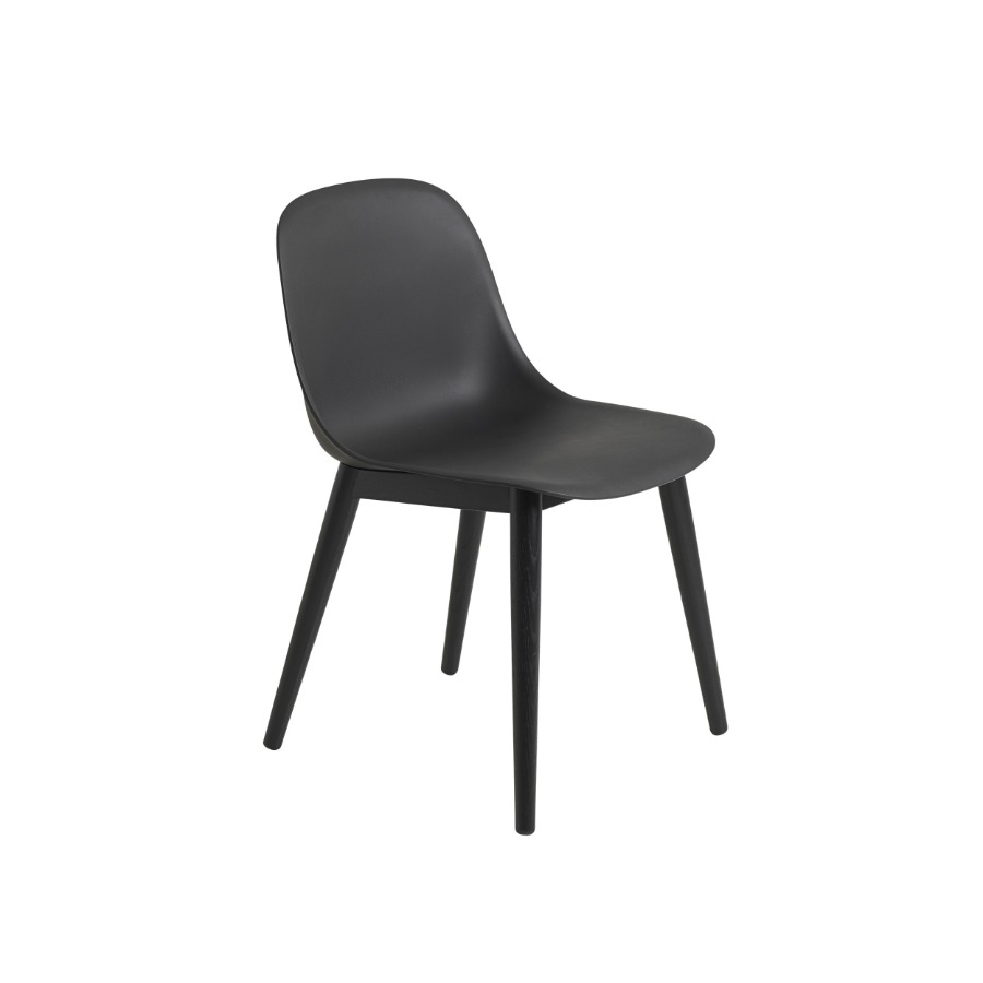 무토 화이버 사이드 체어 Fiber Side Chair Wood Base Black/Black