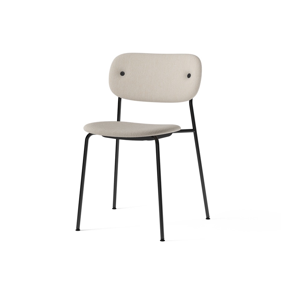 메누 코 체어Co Chair Fully Upholstered Black Steel / Doppiopanama Ivory