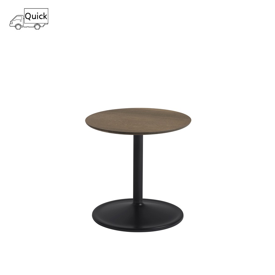 무토 소프트 사이드 테이블 Soft Side Table Round 41x40 Soild Smoked Oak/Black