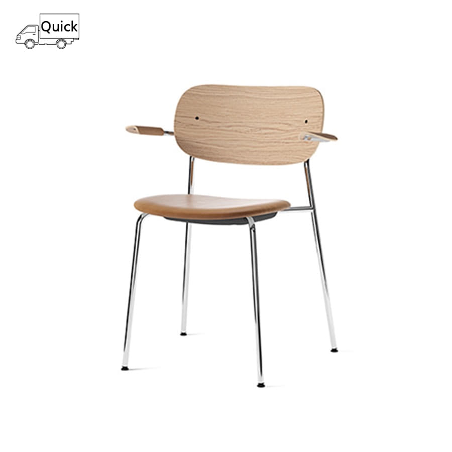 메누 코 체어 W 암레스트 Co Chair w Armrest Chrome Natural Oak / Dakar 0250