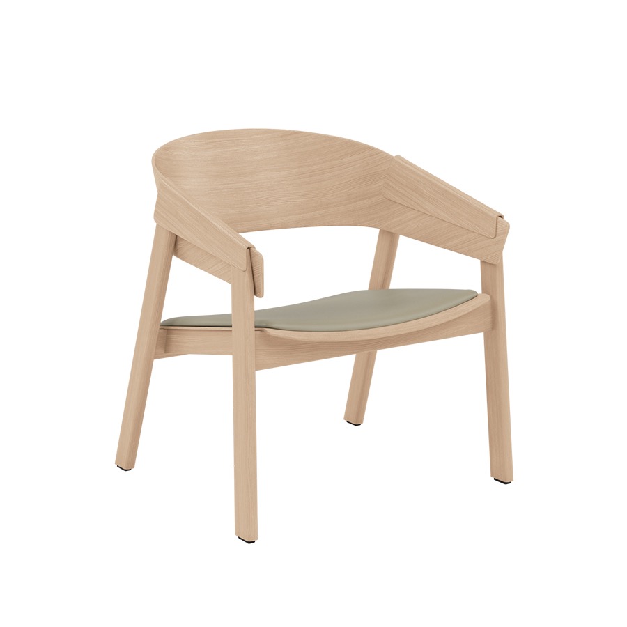 무토 커버 라운지 체어 Cover Lounge Chair, Seat Upholstered Stone / Oak