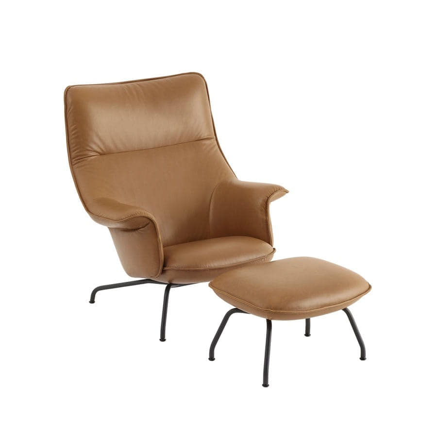 무토 도즈 라운지 체어 + 오토만 Doze Lounge Chair + Ottoman Cognac Leather/Anthracite Black