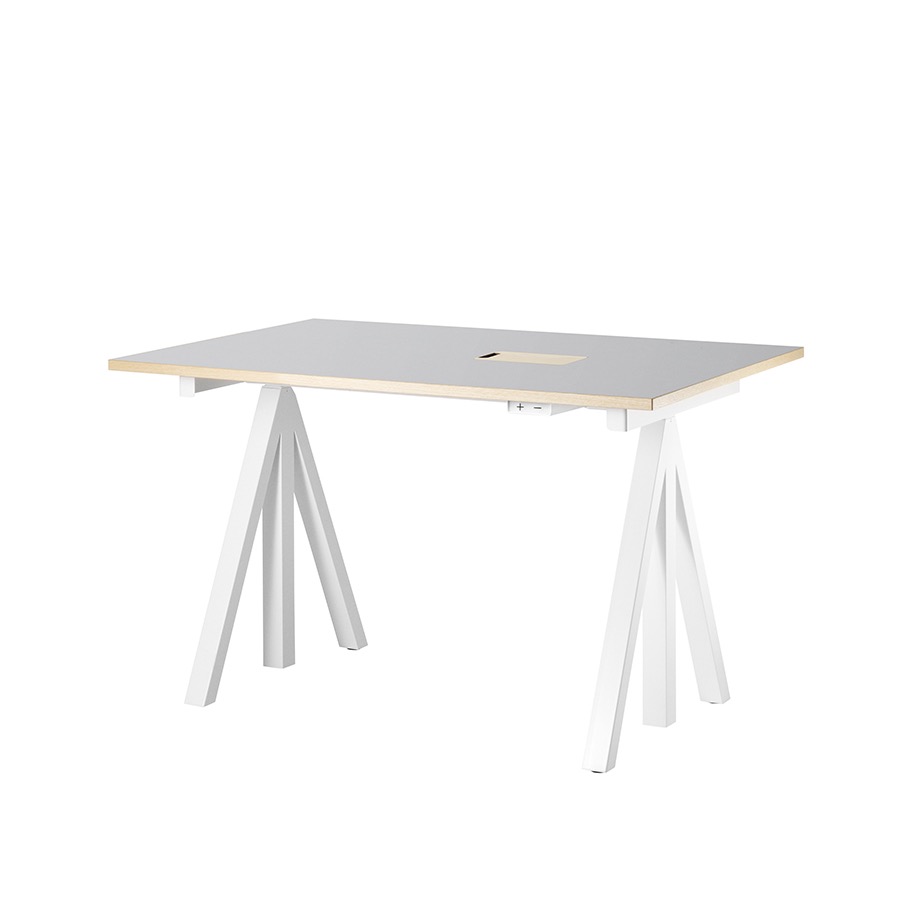 스트링 웍스 테이블 String System Height adjustable work desks White/Light Grey