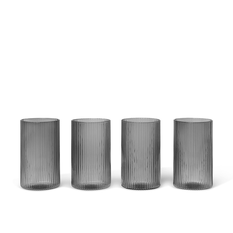 펌리빙 리플 베린 Ripple Verrines - Set of 4 Smoked Grey