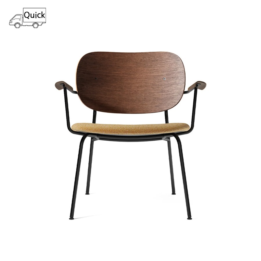 오도 코펜하겐 코 라운지 체어 Co Lounge Chair, Seat Upholstered Black/Dark Stained Oak/Moss022