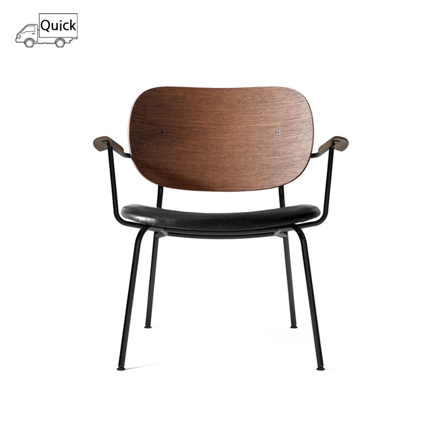오도 코펜하겐 코 라운지 체어 Co Lounge Chair, Seat Upholstered Black/Dark Stained Oak/Dakar0842