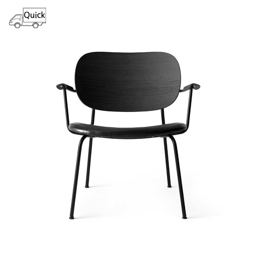 오도 코펜하겐 코 라운지 체어 Co Lounge Chair, Seat Upholstered Black/Black Oak/Dakar0842