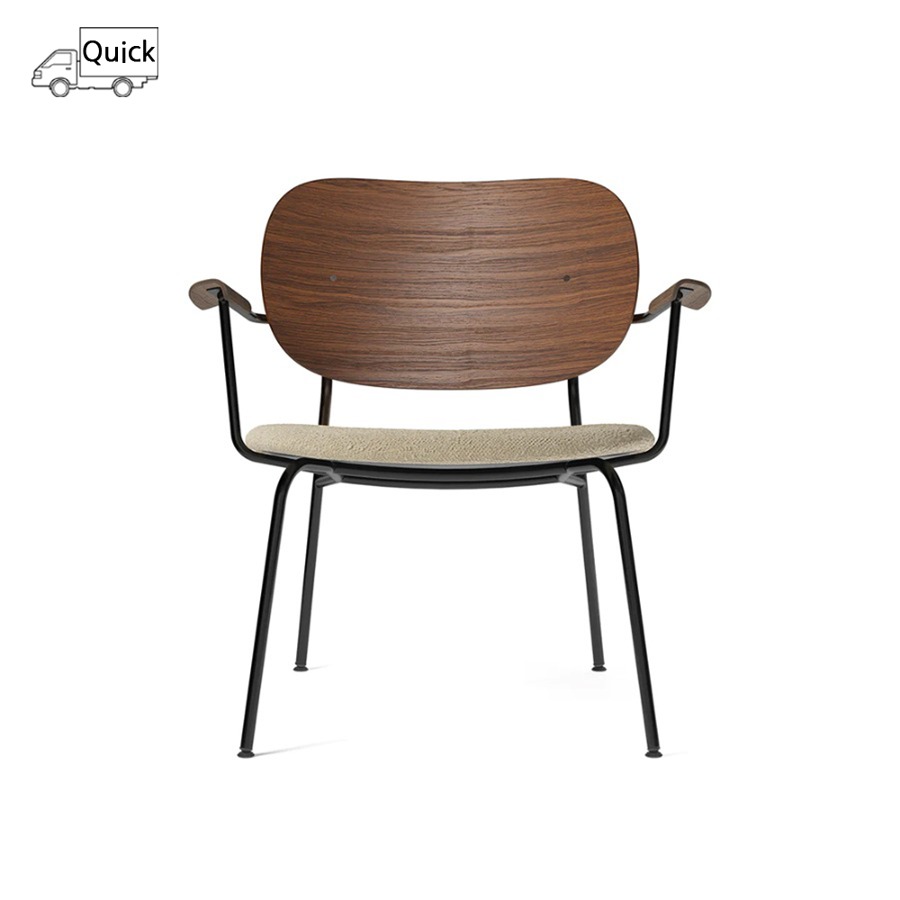 오도 코펜하겐 코 라운지 체어 Co Lounge Chair, Seat Upholstered Black/Dark Stained Oak/Moss019