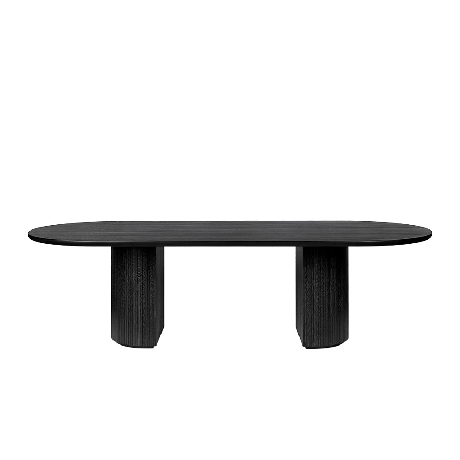 구비 문 다이닝 테이블 Moon Dining Table Elliptical 258x101 Brown/Black Stained Oak