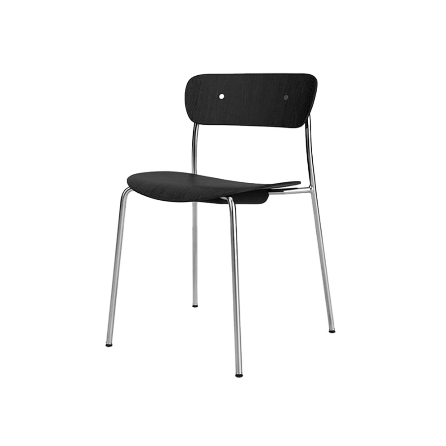 앤트레디션 파빌리온 체어 Pavilion Chair AV1 Chrome/Black Lacquered Oak/Chrome Fitting