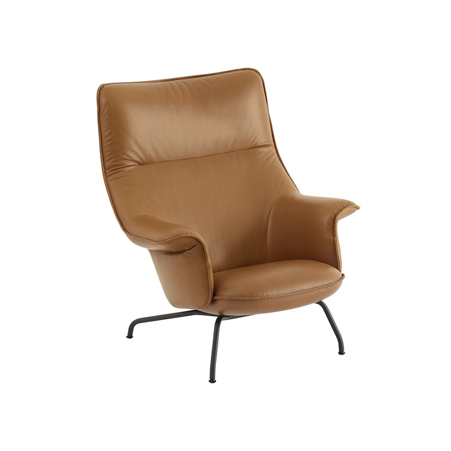 무토 도즈 라운지 체어 Doze Lounge Chair Black/Refine Leather Cognac