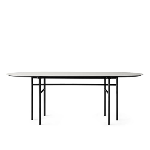 메누 스네어가드 다이닝 테이블 오발Snaregade Dining Table Oval Black Steel / Mushroom Linoleum