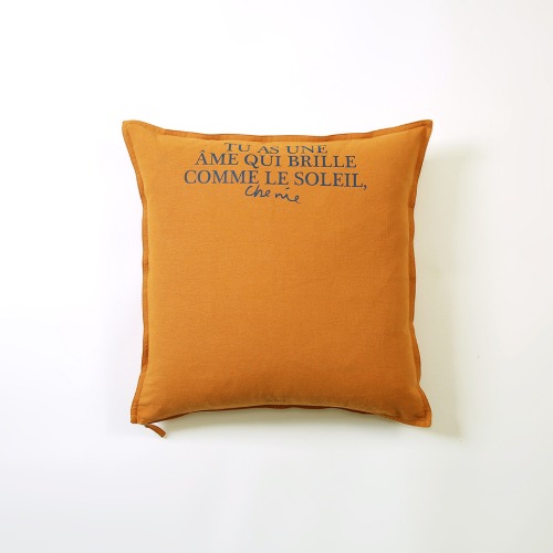 Relaxed Cotton-Linen Cushion Cover Camel