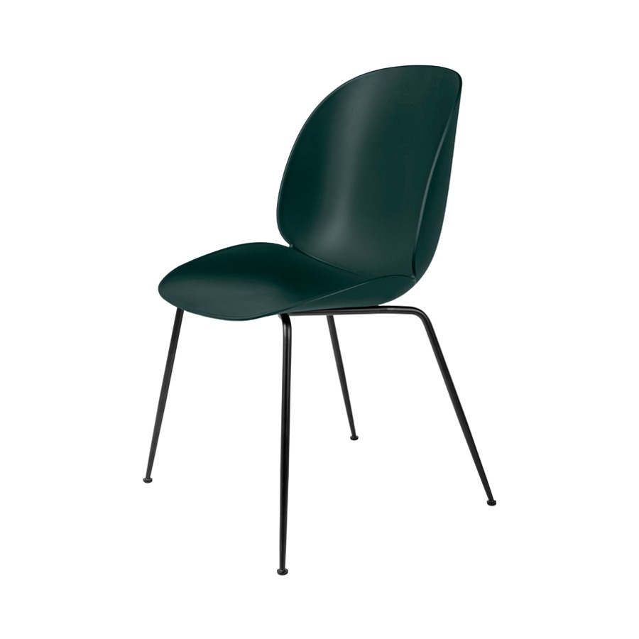 구비 비틀 다이닝 체어 Beetle Dining Chair Black Chrome Frame / Dark Green