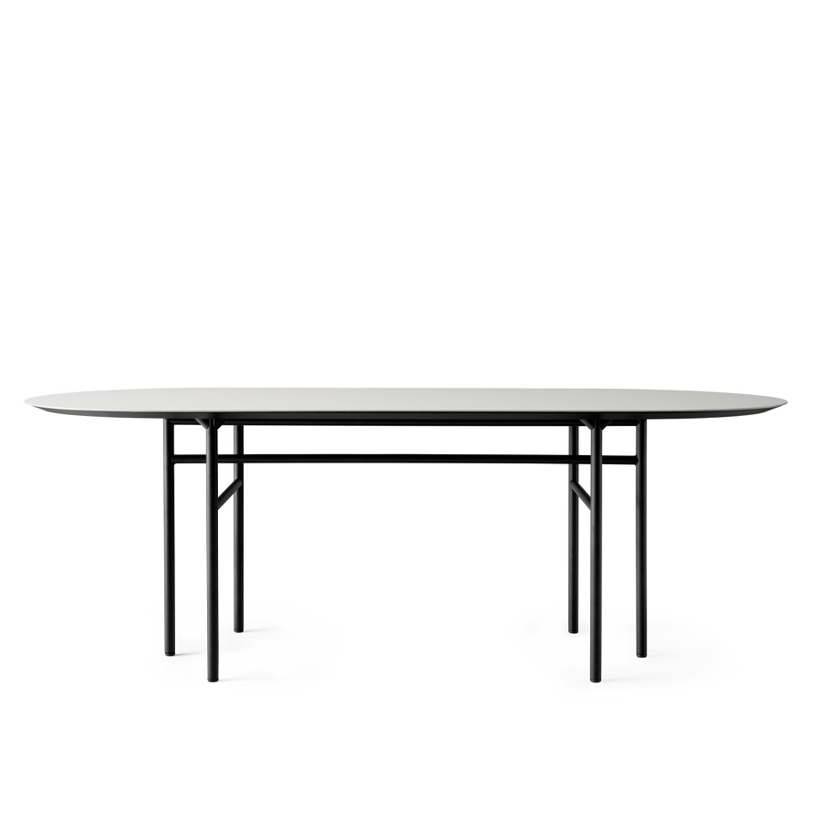 메누 스네어가드 다이닝 테이블 오발Snaregade Dining Table Oval Black Steel / Mushroom Linoleum