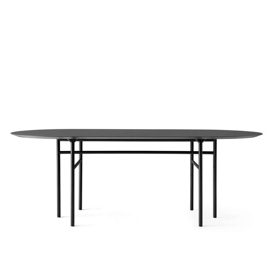 메누 스네어가드 다이닝 테이블 오발Snaregade Dining Table Oval Black Steel / Charcoal Linoleum