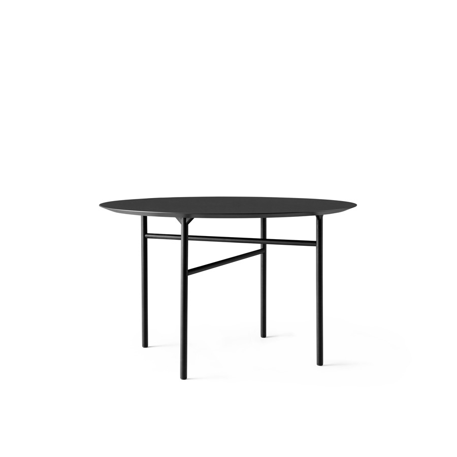 메누 스네어가드 다이닝 테이블 라운드 Snaregade Dining Table ∅120 Black Steel / Charcoal Linoleum