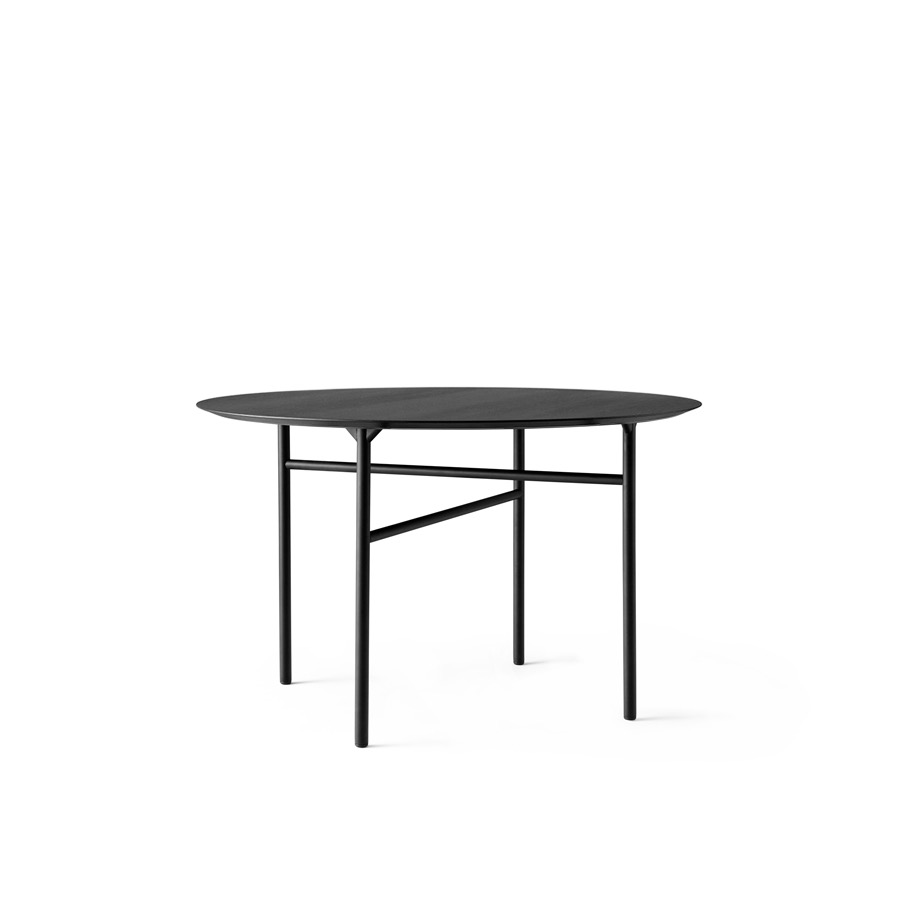 메누 스네어가드 다이닝 테이블 라운드 Snaregade Dining Table ∅120 Black Steel / Black Oak