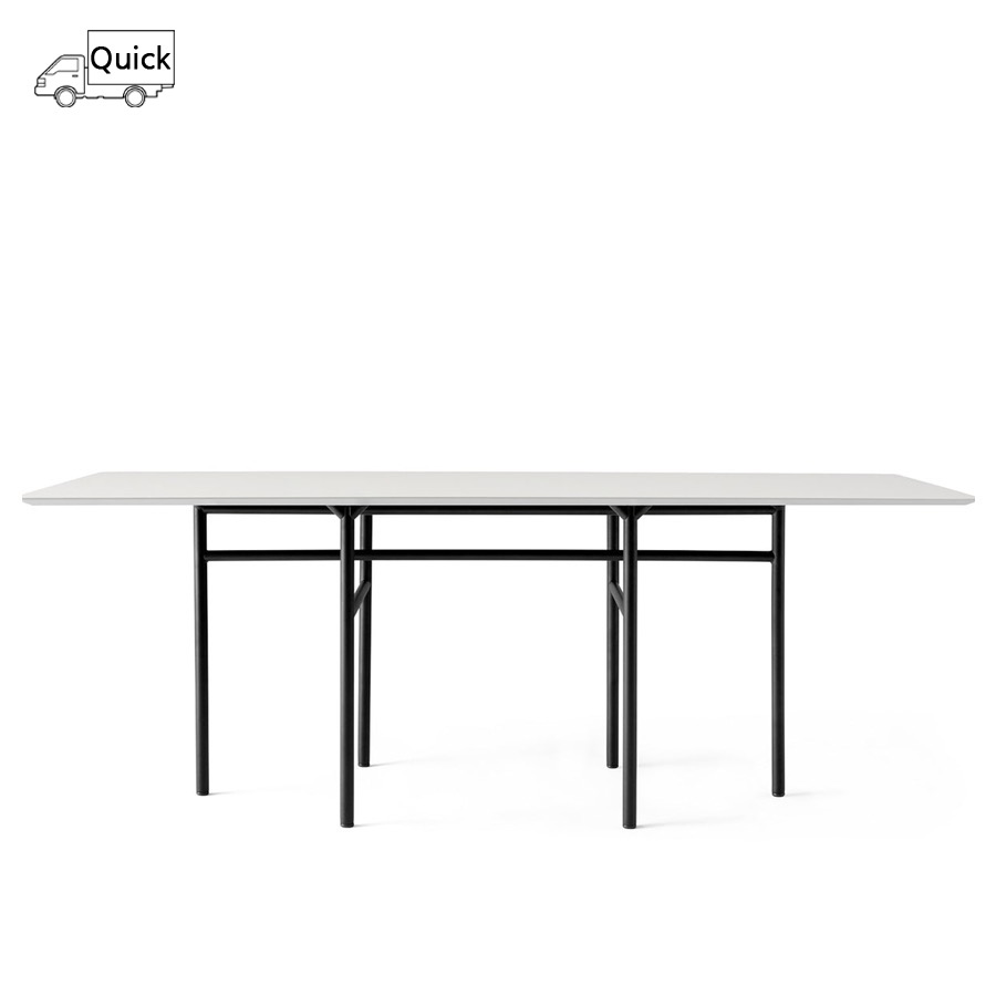 *오도 코펜하겐 스네어가드 다이닝 테이블 Snaregade Dining Table Rectangular Black Steel / Mushroom Linoleum