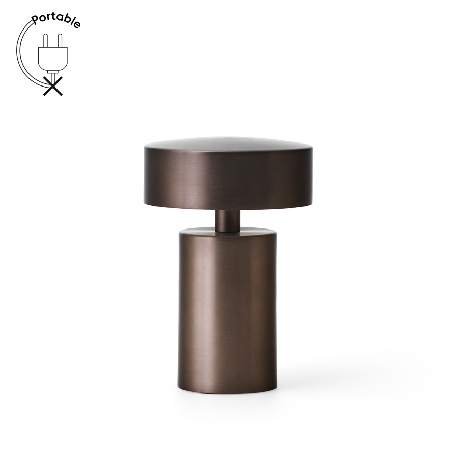 메누 컬럼 테이블 램프 Column Table Lamp, Portable Bronze