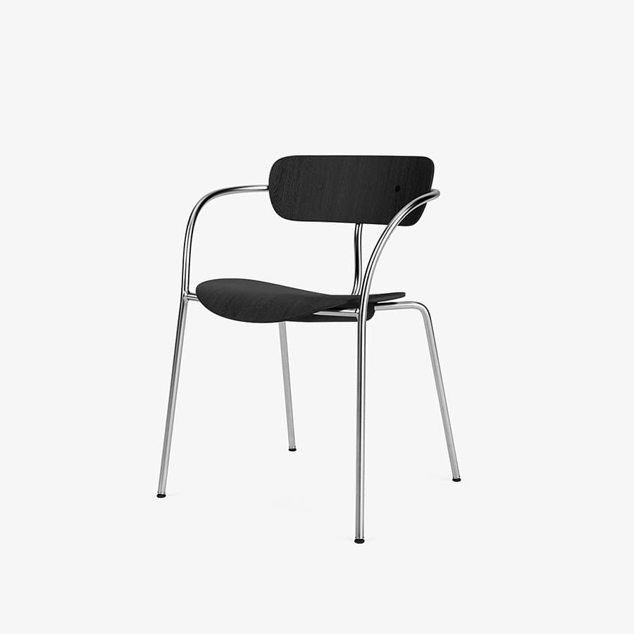 앤트레디션 파빌리온 암체어 AV2 Pavilion Arm Chair AV2 Chrome / Black Lacquered Oak