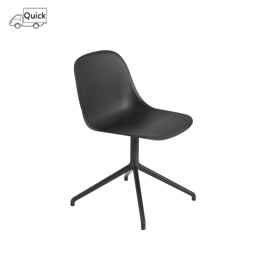 무토 화이버 사이드 체어 스위블 Fiber Side Chair Swivel Base Black / Black