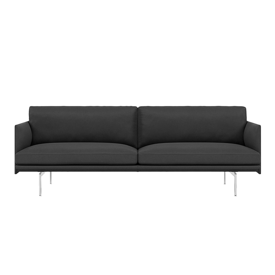 무토 아웃라인 소파 Outline Sofa 3Seater Aluminum/Easy Leather Black