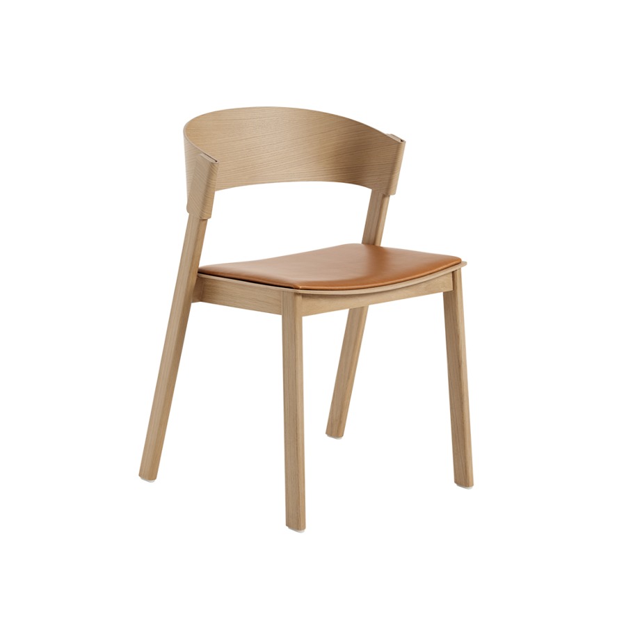 무토 커버 사이드 체어 Cover Side Chair Oak/Refine Leather Cognac